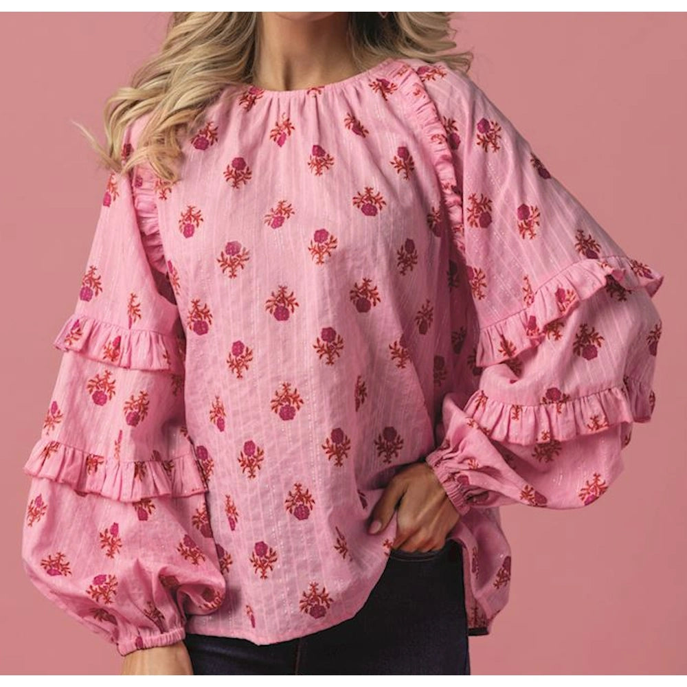 Trenton Long Sleeve Printed Top — alternate view 5