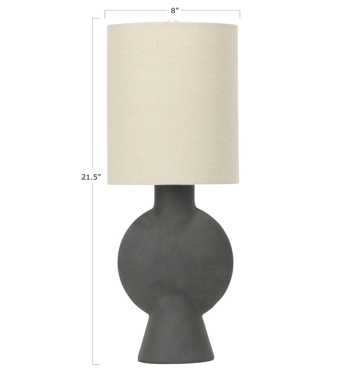Terracotta Table Lamp with Linen Shade — alternate view 2