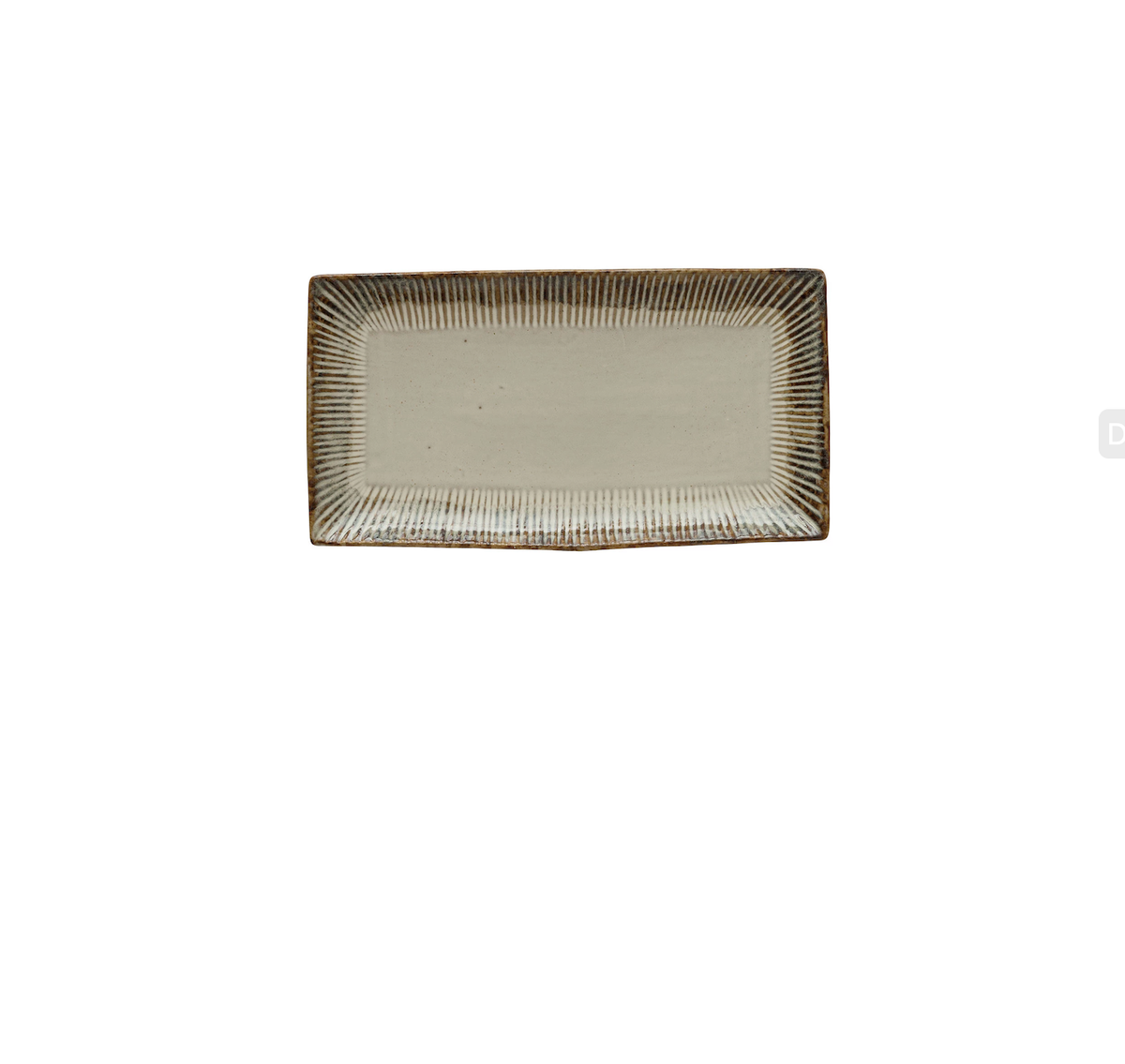 Stoneware Platter with Crimped Edge, Reactive Glaze — alternate view 2
