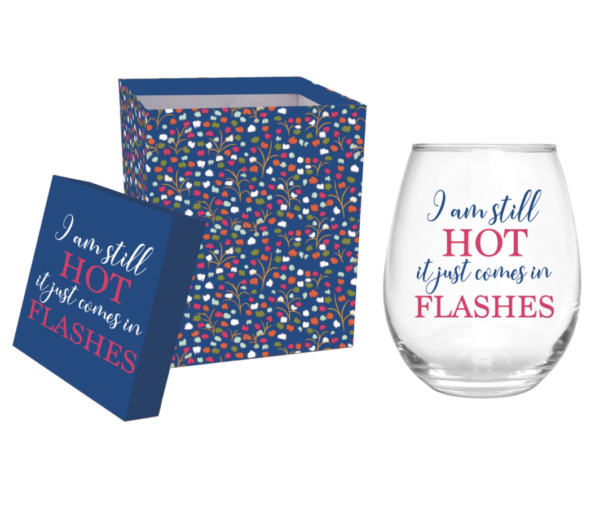 Stemless Wine Glass w/ Box, I Am Still Hot — alternate view 3