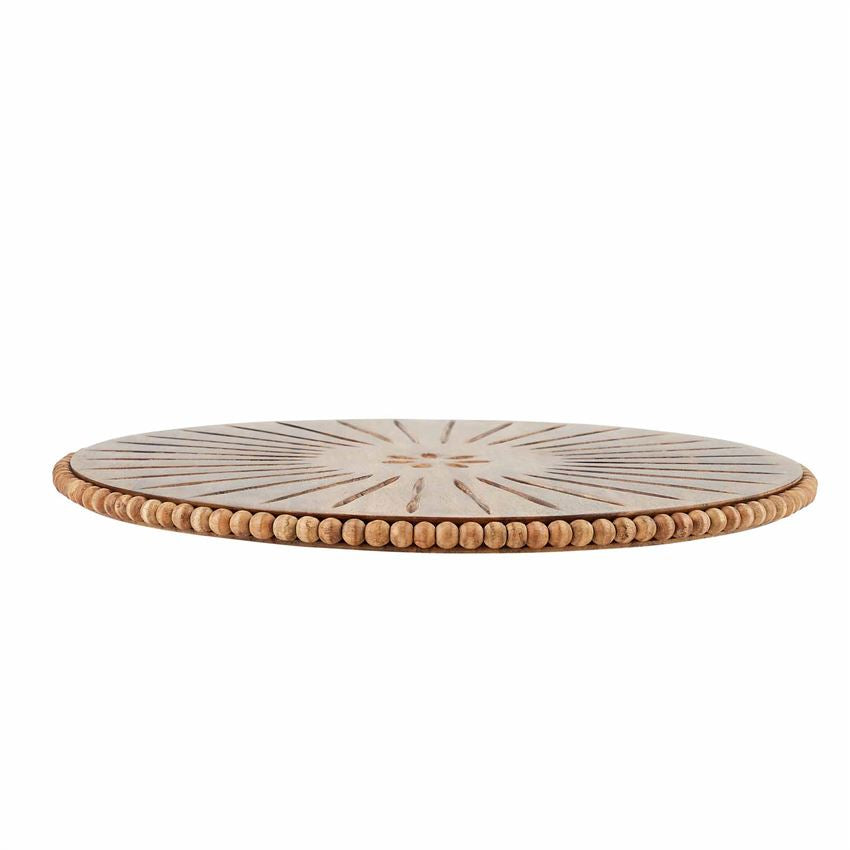 Beaded Wood Carved Lazy Susan — alternate view 2