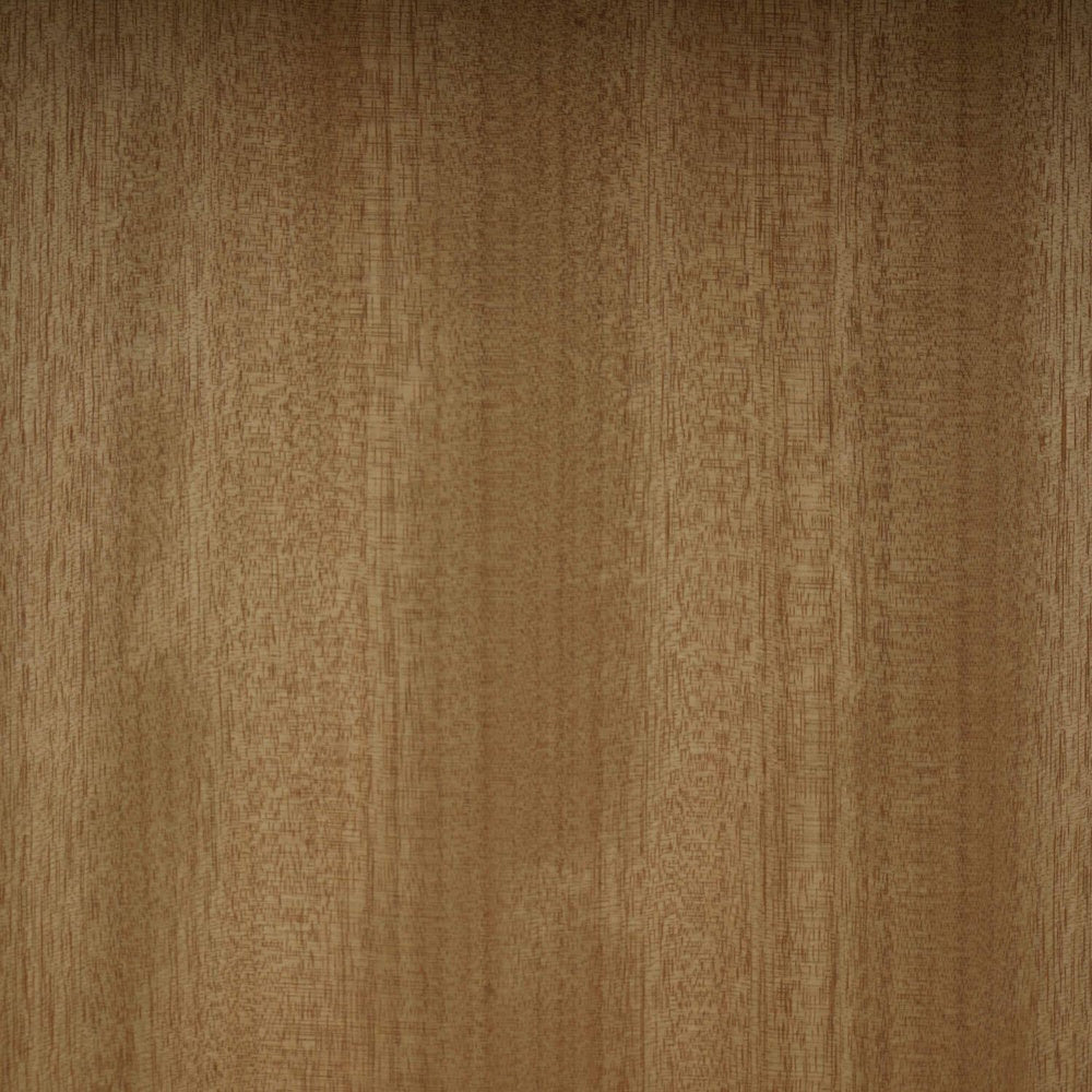 Close up of Victoria mahogany bookcase finish showing a warm medium brown wood grain pattern with fine textures.