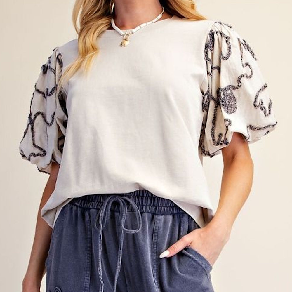 Washed Terry Knit Top