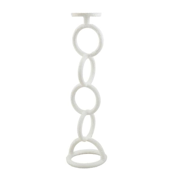 Large White Chain Link Candlestick — alternate view 2