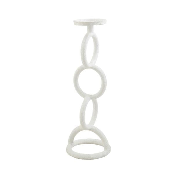 Medium White Chain Link Candlestick — alternate view 2