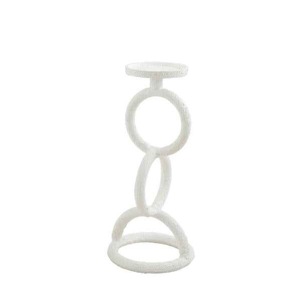 Small White Chain Link Candlestick — alternate view 2