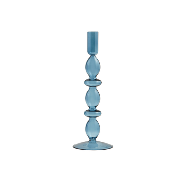 Blue Glass Taper Holder — alternate view 2