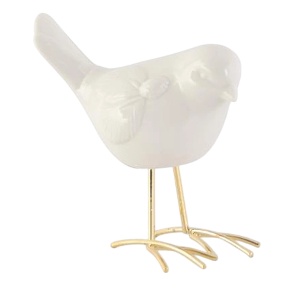 White Porcelain Birds with Gold Legs — alternate view 4