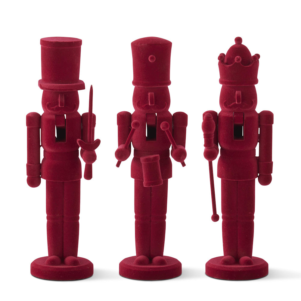 Wood Burgundy Velvet Nutcrackers — alternate view 2
