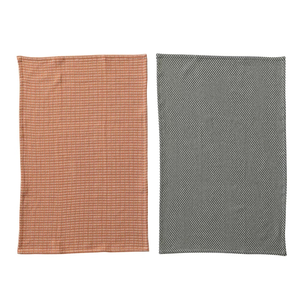 Set of 2 Woven Cotton Dobby Tea Towels — alternate view 2