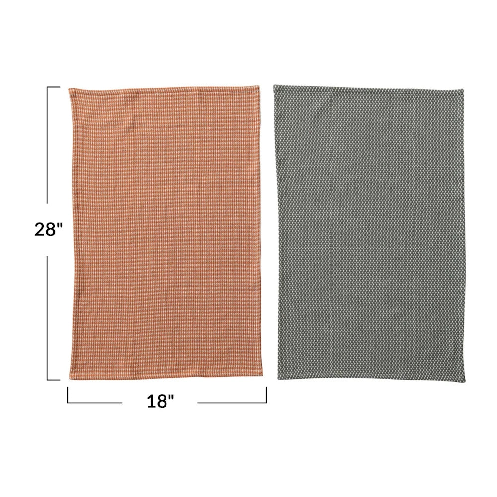 Set of 2 Woven Cotton Dobby Tea Towels — alternate view 3