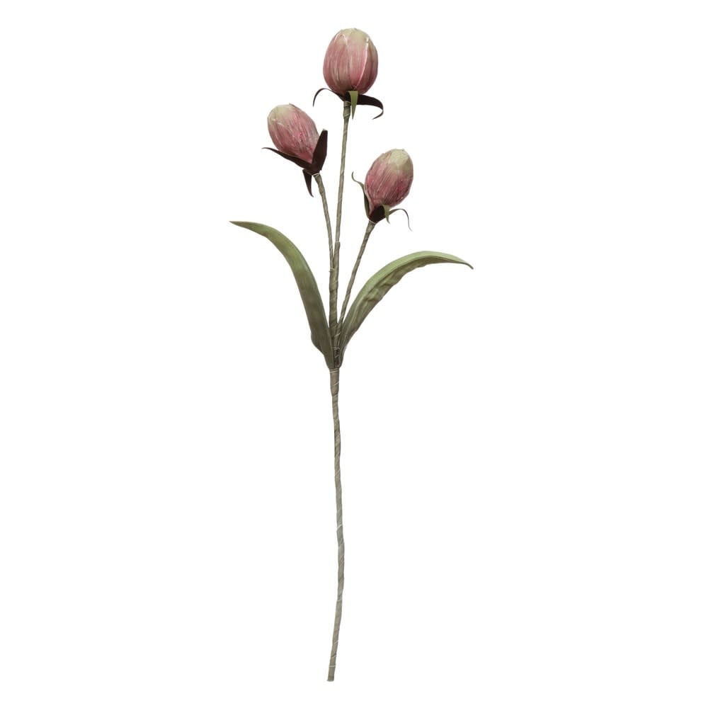 Faux Flower Stem, Green & Pink — alternate view 2