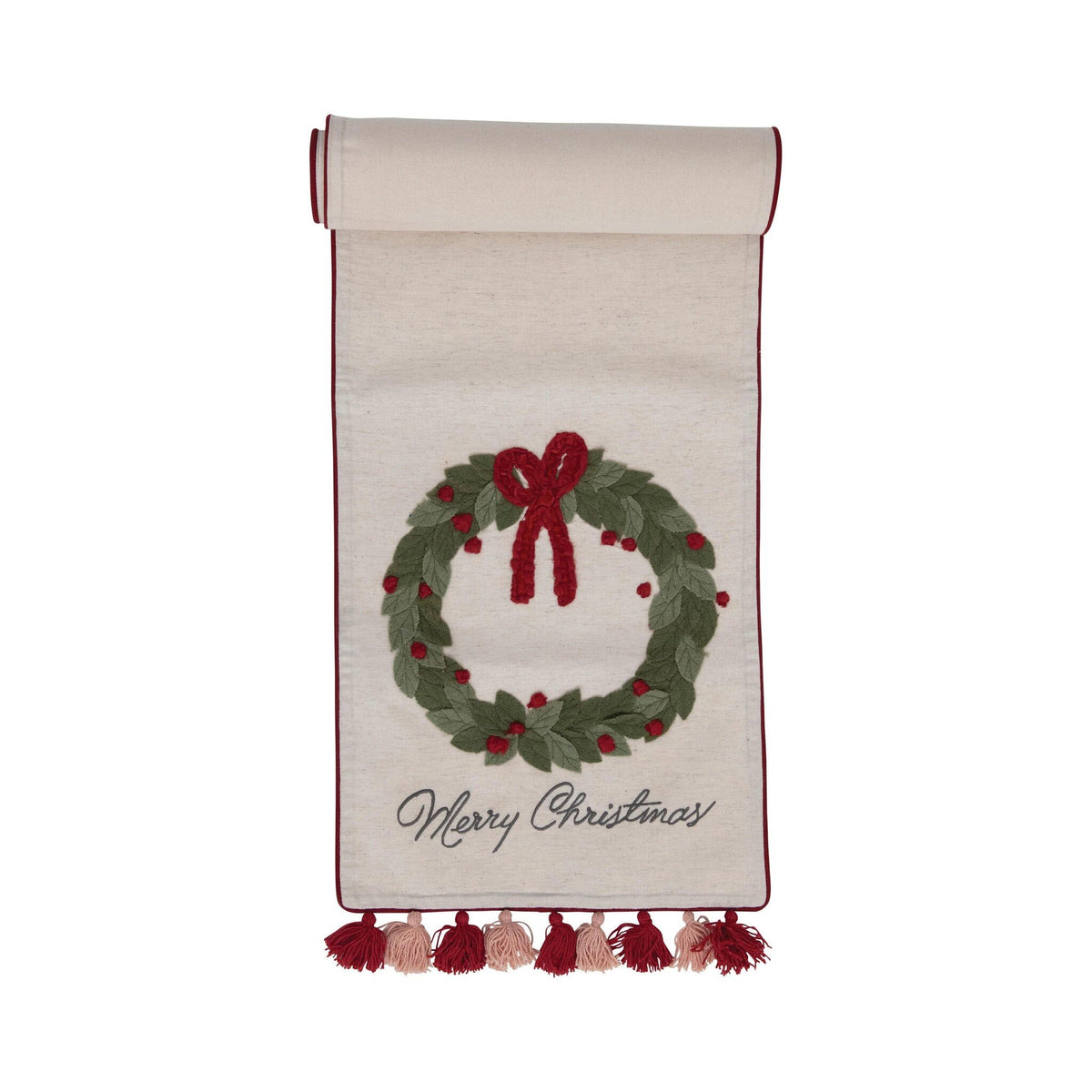 Cotton Printed Table Runner "Merry Christmas" — alternate view 3
