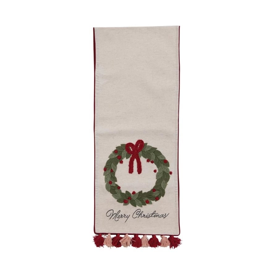 Cotton Printed Table Runner "Merry Christmas"