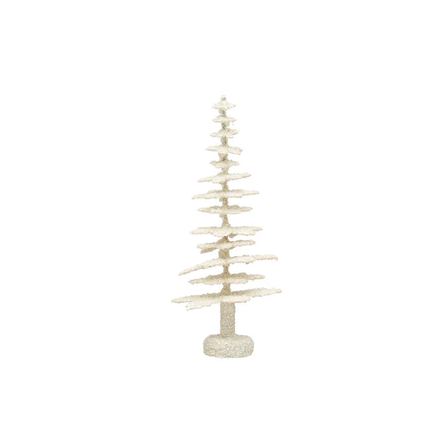 Paper Tree With Glitter, Antique Finish (4" Round x 9"H)