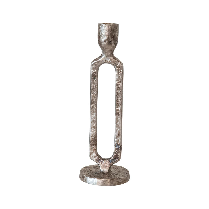 Large Aluminum Taper Holder, Oxidized Silver Finish — alternate view 2