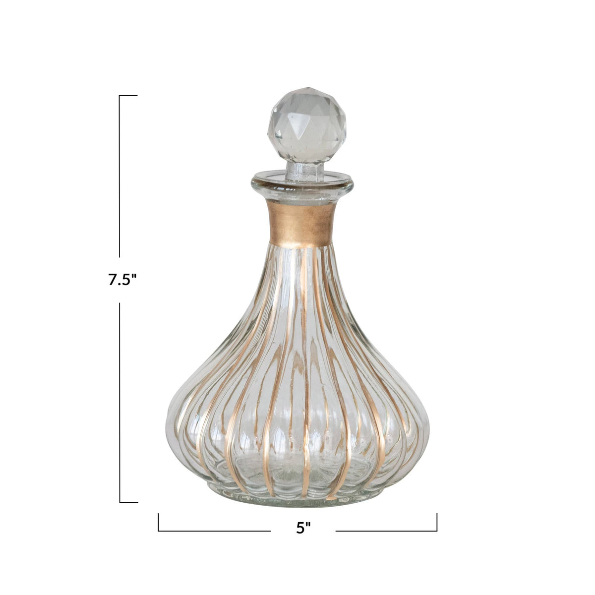 Blown Glass Fluted Mini Decanter With Stopper — alternate view 4