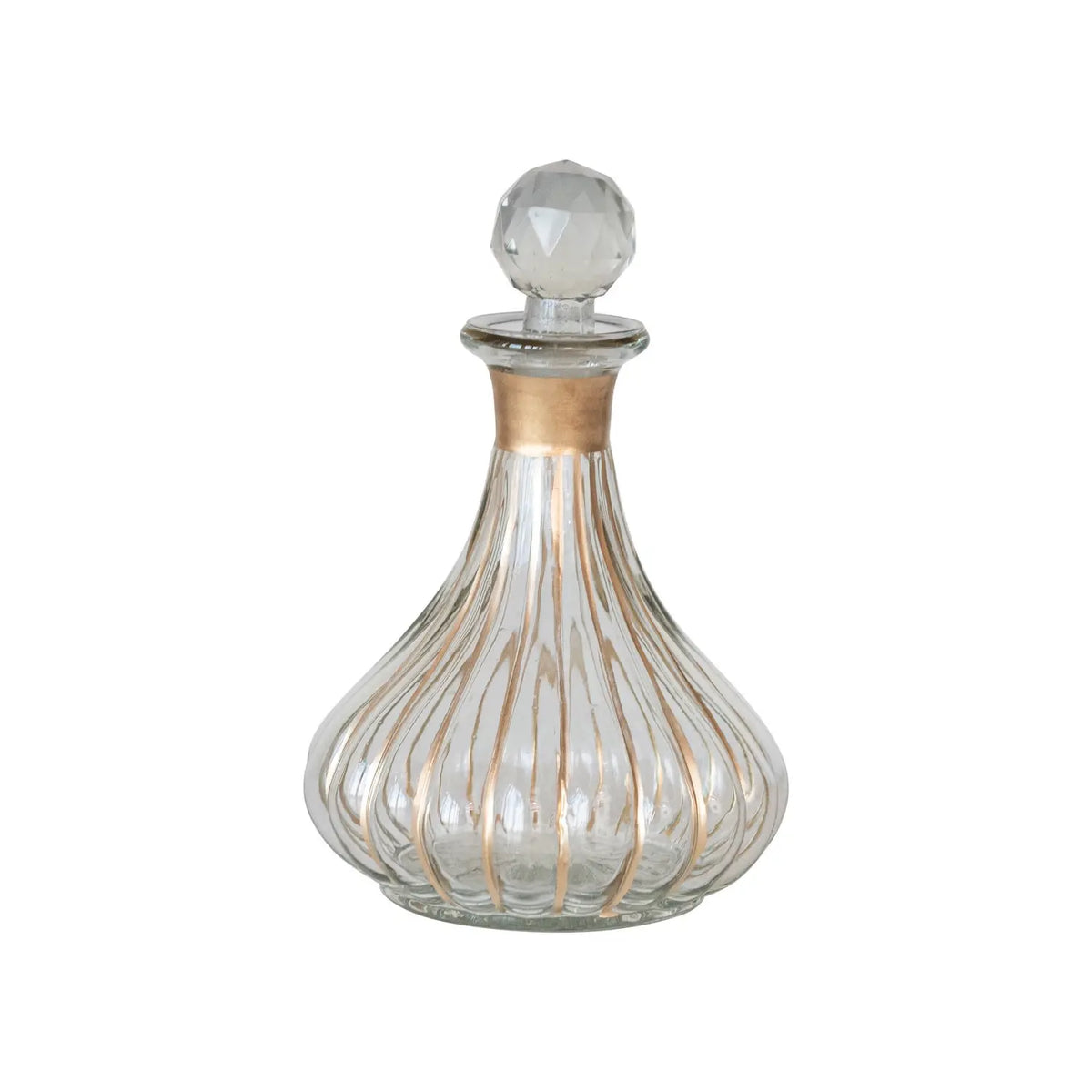 Blown Glass Fluted Mini Decanter With Stopper — alternate view 3