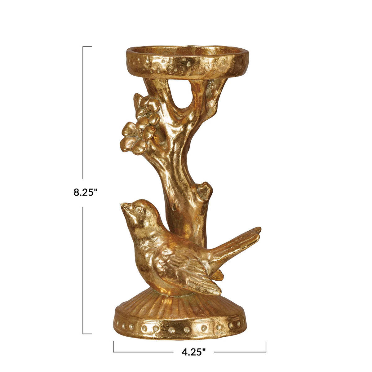 Resin Candle Holder With Bird & Twig — alternate view 3